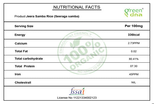 Organic Jeera Samba Rice (Seeraga samba)