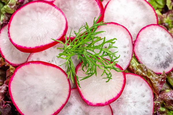 Organic Red Radish Sliced